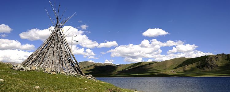 Landschaft See Schamanismus Mongolei